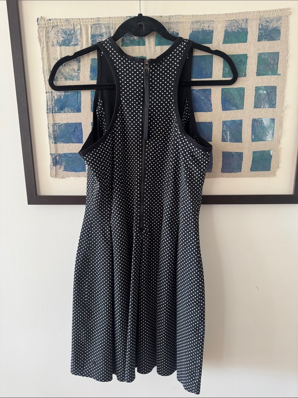 EUC lululemon Here To There Black Polka Dot Dress Navy 8 - Picture 2 of 8